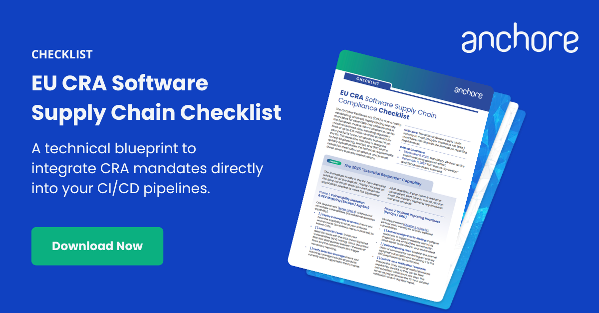 EU CRA Software Supply Chain Checklist